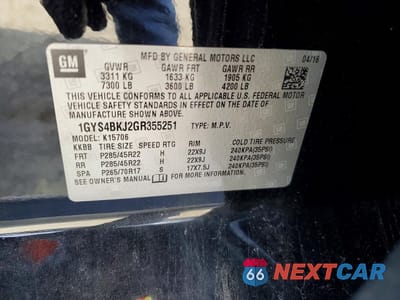 Zdjęcie 14 z 14 samochodu: 2016 CADILLAC ESCALADE LUXURY VIN:1GYS4BKJ2GR355251 - miniatura