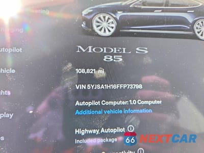 Zdjęcie 9 z 12 samochodu: 2015 TESLA MODEL S 85 VIN:5YJSA1H16FFP73798 - miniatura
