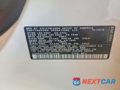 Zdjęcie 13 z 13 samochodu: 2019 VOLKSWAGEN ATLAS SE VIN:1V2UR2CA8KC504058 - miniatura