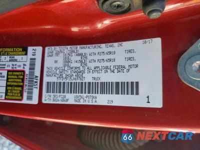 Zdjęcie 12 z 12 samochodu: 2018 TOYOTA TUNDRA SR5 VIN:5TFDY5F15JX697827 - miniatura