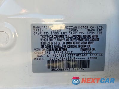 Zdjęcie 12 z 12 samochodu: 2025 NISSAN VERSA SV VIN:3N1CN8EV4SL867296 - miniatura