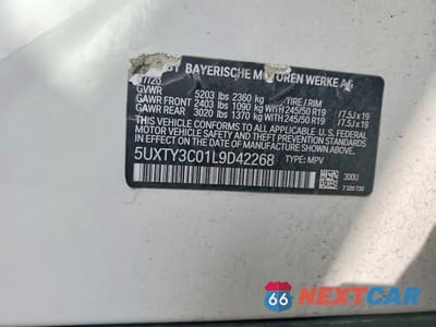 Zdjęcie 13 z 13 samochodu: 2020 BMW X3 SDRIVE30I VIN:5UXTY3C01L9D42268 - miniatura