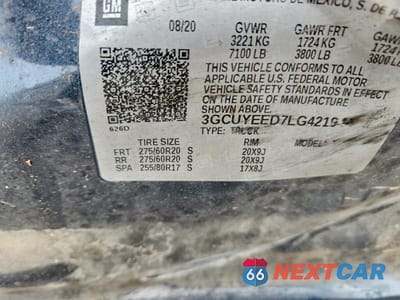 Zdjęcie 12 z 12 samochodu: 2020 CHEVROLET SILVERADO K1500 RST VIN:3GCUYEED7LG421944 - miniatura
