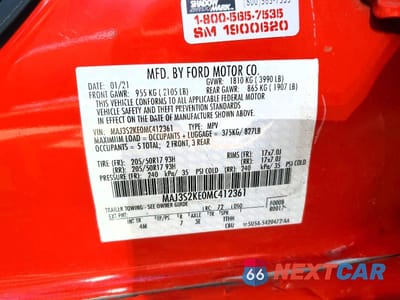 Zdjęcie 12 z 12 samochodu: 2021 FORD ECOSPORT TITANIUM VIN:MAJ3S2KE0MC412361 - miniatura