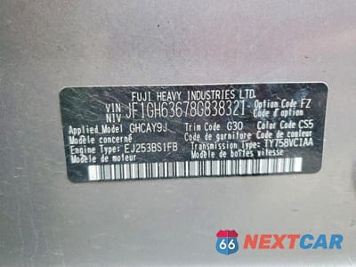 Zdjęcie 13 z 13 samochodu: 2008 SUBARU IMPREZA OUTBACK SPORT VIN:JF1GH63678G838321 - miniatura