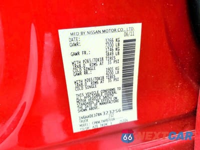 Zdjęcie 12 z 12 samochodu: 2011 NISSAN TITAN S VIN:1N6AA0EJ7BN323256 - miniatura