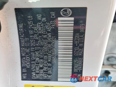 Zdjęcie 12 z 12 samochodu: 2019 LEXUS ES 350 F SPORT VIN:58ABZ1B10KU026821 - miniatura