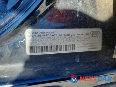 Zdjęcie 12 z 12 samochodu: 2011 AUDI A4 PREMIUM VIN:WAUBFAFL4BN050367 - miniatura