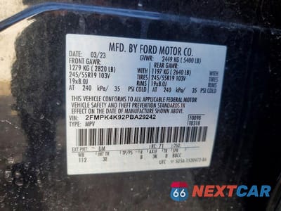 Zdjęcie 13 z 13 samochodu: 2023 FORD EDGE TITANIUM VIN:2FMPK4K92PBA29242 - miniatura