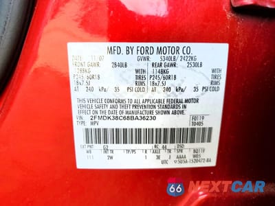 Zdjęcie 14 z 15 samochodu: 2008 FORD EDGE SEL VIN:2FMDK38C68BA36230 - miniatura