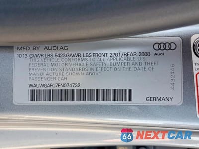 Zdjęcie 12 z 12 samochodu: 2014 AUDI A7 PREMIUM PLUS VIN:WAUWGAFC7EN074732 - miniatura