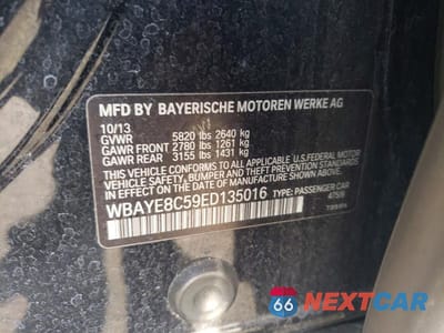 Zdjęcie 12 z 12 samochodu: 2014 BMW 750 LI VIN:WBAYE8C59ED135016 - miniatura