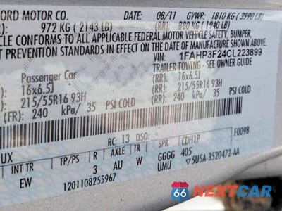 Zdjęcie 10 z 10 samochodu: 2012 FORD FOCUS SE VIN:1FAHP3F24CL223899 - miniatura