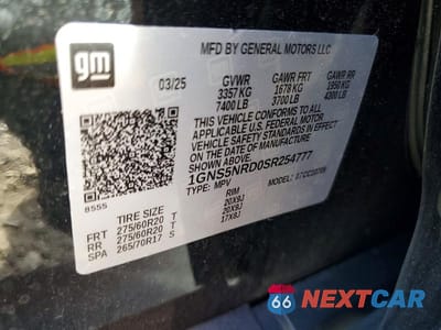Zdjęcie 12 z 12 samochodu: 2025 CHEVROLET TAHOE C1500 LT VIN:1GNS5NRD0SR254777 - miniatura