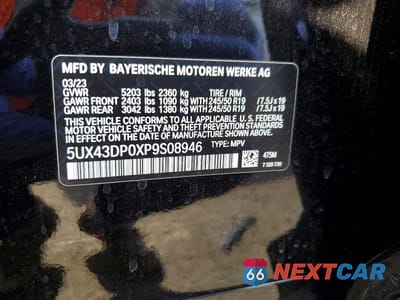Zdjęcie 14 z 14 samochodu: 2023 BMW X3 SDRIVE30I VIN:5UX43DP0XP9S08946 - miniatura