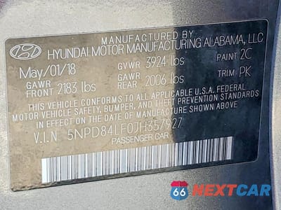 Zdjęcie 12 z 12 samochodu: 2018 HYUNDAI ELANTRA SEL VIN:5NPD84LF0JH357927 - miniatura