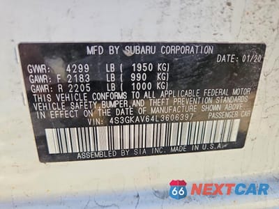 Zdjęcie 12 z 12 samochodu: 2020 SUBARU IMPREZA PREMIUM VIN:4S3GKAV64L3606397 - miniatura