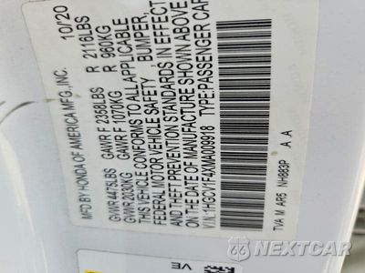Zdjęcie 12 z 12 samochodu: 2021 HONDA ACCORD SPORT SE VIN:1HGCV1F4XMA009918 - miniatura