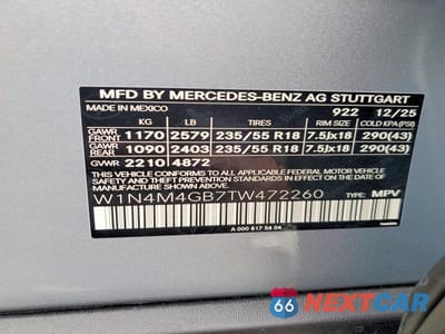 Zdjęcie 13 z 13 samochodu: 2026 MERCEDES-BENZ GLB 250 VIN:W1N4M4GB7TW472260 - miniatura