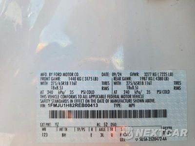 Zdjęcie 14 z 14 samochodu: 2024 FORD EXPEDITION XLT VIN:1FMJU1H82REB00413 - miniatura
