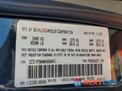Zdjęcie 13 z 13 samochodu: 2006 CHRYSLER 300C SRT-8 VIN:2C3LA73W06H330071 - miniatura