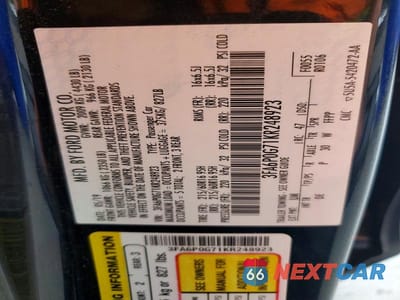 Zdjęcie 12 z 12 samochodu: 2019 FORD FUSION S VIN:3FA6P0G71KR248923 - miniatura
