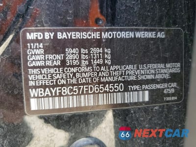 Zdjęcie 12 z 13 samochodu: 2015 BMW 750 LXI VIN:WBAYF8C57FD654550 - miniatura