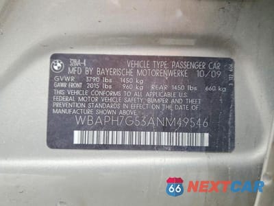 Zdjęcie 13 z 13 samochodu: 2010 BMW 328 I VIN:WBAPH7G53ANM49546 - miniatura