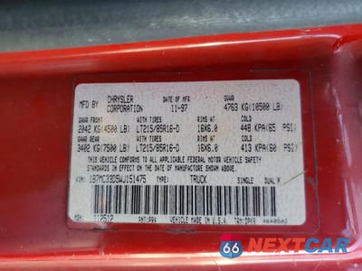 Zdjęcie 14 z 14 samochodu: 1998 DODGE RAM 3500 VIN:1B7MC33D5WJ151475 - miniatura