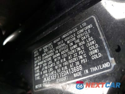 Zdjęcie 9 z 10 samochodu: 2014 KAWASAKI EX650 F VIN:JKAEXEF11EDA13688 - miniatura