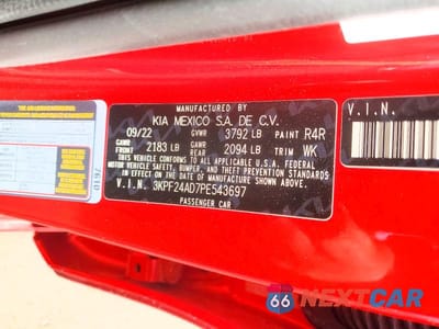 Zdjęcie 12 z 12 samochodu: 2023 KIA FORTE LXS VIN:3KPF24AD7PE543697 - miniatura