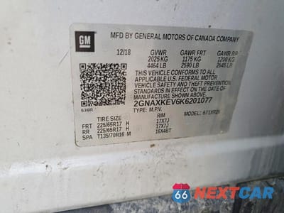 Zdjęcie 14 z 14 samochodu: 2019 CHEVROLET EQUINOX LT VIN:2GNAXKEV6K6201077 - miniatura