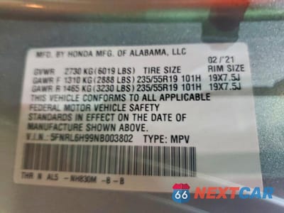 Zdjęcie 14 z 14 samochodu: 2022 HONDA ODYSSEY ELITE VIN:5FNRL6H99NB003802 - miniatura
