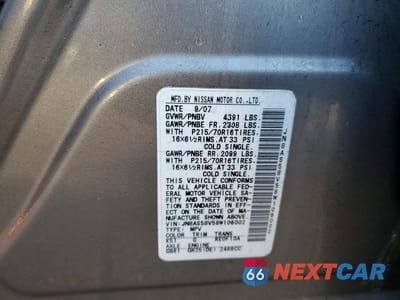 Zdjęcie 13 z 13 samochodu: 2008 NISSAN ROGUE S VIN:JN8AS58V58W106002 - miniatura