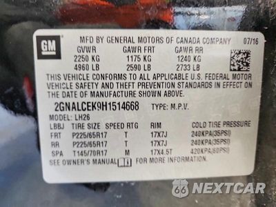 Zdjęcie 25 z 26 samochodu: 2017 CHEVROLET EQUINOX LT VIN:2GNALCEK9H1514668 - miniatura