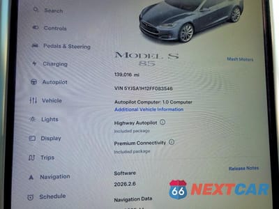 Zdjęcie 9 z 13 samochodu: 2015 TESLA MODEL S 85 VIN:5YJSA1H12FF083546 - miniatura