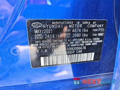 Zdjęcie 12 z 12 samochodu: 2022 GENESIS G70 2.0T VIN:KMTG34TA8NU086676 - miniatura