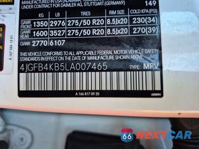 Zdjęcie 10 z 12 samochodu: 2020 MERCEDES-BENZ GLE 350 4MATIC VIN:4JGFB4KB5LA007465 - miniatura