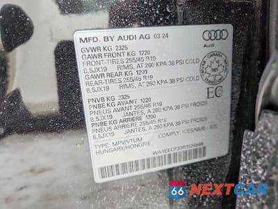 Zdjęcie 13 z 13 samochodu: 2024 AUDI Q3 45 S LINE PREMIUM VIN:WA1EECF33R1124548 - miniatura