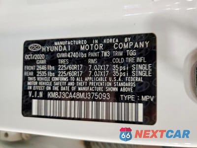 Zdjęcie 13 z 13 samochodu: 2021 HYUNDAI TUCSON VALUE VIN:KM8J3CA48MU375093 - miniatura