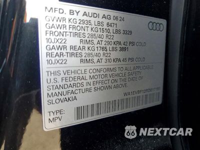 Zdjęcie 13 z 13 samochodu: 2024 AUDI Q8 PREMIUM PLUS S-LINE VIN:WA1EVBF12RD017191 - miniatura