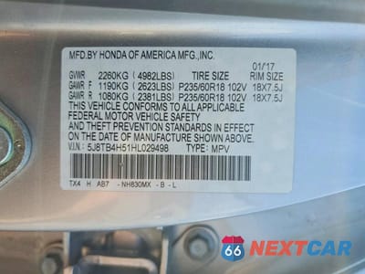 Zdjęcie 13 z 13 samochodu: 2017 ACURA RDX TECHNOLOGY VIN:5J8TB4H51HL029498 - miniatura