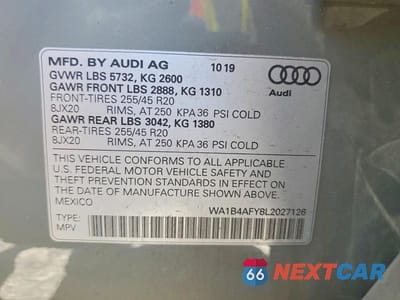 Zdjęcie 12 z 12 samochodu: 2020 AUDI SQ5 PREMIUM PLUS VIN:WA1B4AFY8L2027126 - miniatura