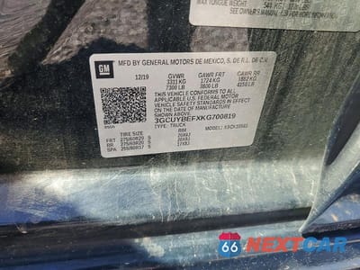 Zdjęcie 12 z 12 samochodu: 2019 CHEVROLET SILVERADO K1500 CUSTOM VIN:3GCUYBEFXKG700819 - miniatura