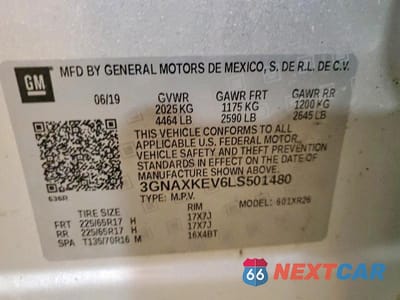 Zdjęcie 13 z 13 samochodu: 2020 CHEVROLET EQUINOX LT VIN:3GNAXKEV6LS501480 - miniatura