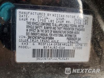 Zdjęcie 12 z 13 samochodu: 2016 NISSAN VERSA 1.6 SV VIN:3N1CN7AP1GL915684 - miniatura