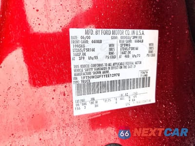 Zdjęcie 13 z 13 samochodu: 2000 FORD F250 SUPER DUTY VIN:1FTNW20F1YEE12978 - miniatura