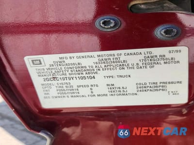 Zdjęcie 12 z 12 samochodu: 2000 CHEVROLET SILVERADO C1500 VIN:2GCEC19T9Y1105104 - miniatura