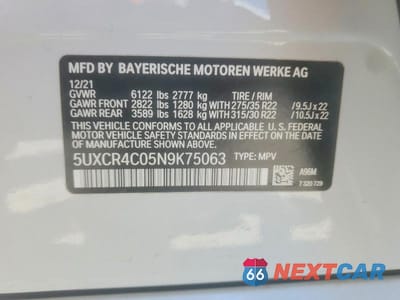 Zdjęcie 13 z 13 samochodu: 2022 BMW X5 SDRIVE 40I VIN:5UXCR4C05N9K75063 - miniatura