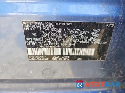 Zdjęcie 14 z 14 samochodu: 2008 TOYOTA RAV4 BASE VIN:JTMBD33V986080249 - miniatura